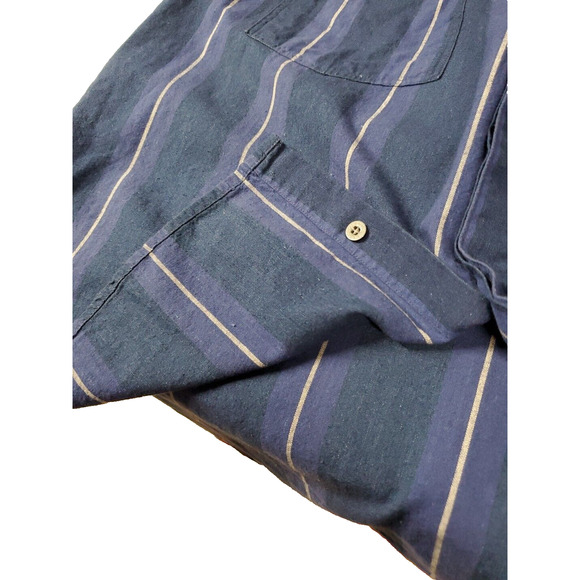 LEVIS MENS VINTAGE 80S DIAMOND LABEL BUTTON UP LONG SLEEVE SHIRT BLUE SIZE L - Picture 9 of 13